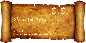 Dús Dávid névjegykártya